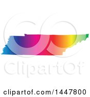 Clipart Of A Gradient Rainbow Map Of Tennessee United States Of America Royalty Free Vector Illustration