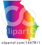 Poster, Art Print Of Gradient Rainbow Map Of Georgia United States Of America