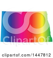 Clipart Of A Gradient Rainbow Map Of North Dakota United States Of America Royalty Free Vector Illustration by Jamers
