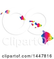 Clipart Of A Gradient Rainbow Map Of Hawaii United States Of America Royalty Free Vector Illustration by Jamers