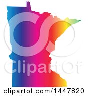 Poster, Art Print Of Gradient Rainbow Map Of Minnesota United States Of America