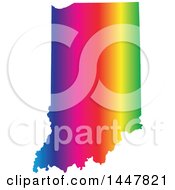 Clipart Of A Gradient Rainbow Map Of Indiana United States Of America Royalty Free Vector Illustration