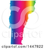 Clipart Of A Gradient Rainbow Map Of Vermont United States Of America Royalty Free Vector Illustration