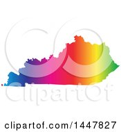 Poster, Art Print Of Gradient Rainbow Map Of Kentucky United States Of America