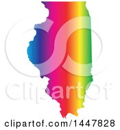Poster, Art Print Of Gradient Rainbow Map Of Illinois United States Of America