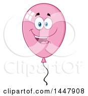 Clipart Of A Cartoon Pink Party Balloon Character Royalty Free Vector Illustration