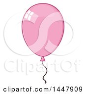 Clipart Of A Cartoon Pink Party Balloon Royalty Free Vector Illustration by Hit Toon
