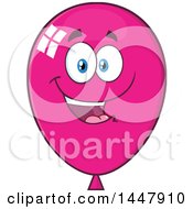 Poster, Art Print Of Cartoon Happy Magenta Party Balloon Mascot