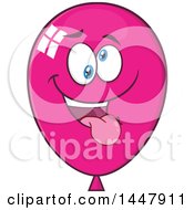 Poster, Art Print Of Cartoon Goofy Magenta Party Balloon Mascot