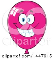 Poster, Art Print Of Cartoon Happy Magenta Party Balloon Mascot
