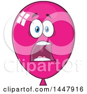 Poster, Art Print Of Cartoon Screaming Magenta Party Balloon Mascot