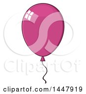 Clipart Of A Cartoon Magenta Party Balloon Royalty Free Vector Illustration by Hit Toon