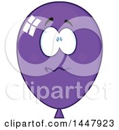 Clipart Of A Cartoon Stressed Purple Party Balloon Mascot Royalty Free Vector Illustration by Hit Toon
