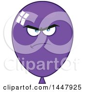Poster, Art Print Of Cartoon Mad Purple Party Balloon Mascot