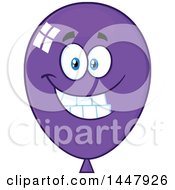 Clipart Of A Cartoon Happy Purple Party Balloon Mascot Royalty Free Vector Illustration by Hit Toon