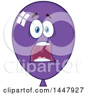 Poster, Art Print Of Cartoon Screaming Purple Party Balloon Mascot