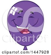 Clipart Of A Cartoon Laughing Purple Party Balloon Mascot Royalty Free Vector Illustration