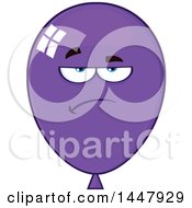 Poster, Art Print Of Cartoon Bored Purple Party Balloon Mascot