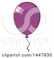 Clipart Of A Cartoon Purple Party Balloon Royalty Free Vector Illustration
