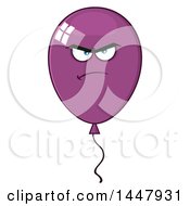 Clipart Of A Cartoon Angry Purple Party Balloon Character Royalty Free Vector Illustration