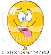 Poster, Art Print Of Cartoon Goofy Yellow Party Balloon Mascot