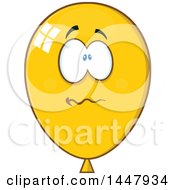 Cartoon Stressed Yellow Party Balloon Mascot
