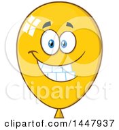 Cartoon Happy Yellow Party Balloon Mascot