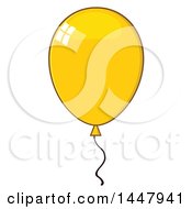 Clipart Of A Cartoon Yellow Party Balloon Royalty Free Vector Illustration
