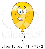Clipart Of A Cartoon Yellow Party Balloon Character Royalty Free Vector Illustration by Hit Toon