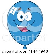 Poster, Art Print Of Cartoon Happy Blue Party Balloon Mascot
