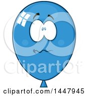 Cartoon Stressed Blue Party Balloon Mascot
