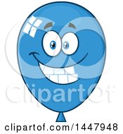 Clipart Of A Cartoon Happy Blue Party Balloon Mascot Royalty Free Vector Illustration by Hit Toon