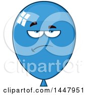 Clipart Of A Cartoon Bored Blue Party Balloon Mascot Royalty Free Vector Illustration by Hit Toon