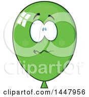 Clipart Of A Cartoon Stressed Green Party Balloon Mascot Royalty Free Vector Illustration