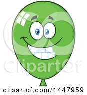 Poster, Art Print Of Cartoon Happy Green Party Balloon Mascot