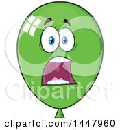 Poster, Art Print Of Cartoon Screaming Green Party Balloon Mascot