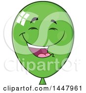 Cartoon Laughing Green Party Balloon Mascot