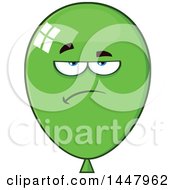 Cartoon Bored Green Party Balloon Mascot
