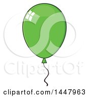 Clipart Of A Cartoon Green Party Balloon Royalty Free Vector Illustration by Hit Toon