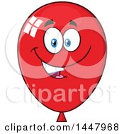 Clipart Of A Cartoon Happy Red Party Balloon Mascot Royalty Free Vector Illustration