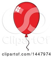 Clipart Of A Cartoon Red Party Balloon Royalty Free Vector Illustration
