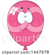 Clipart Of A Cartoon Stressed Pink Party Balloon Mascot Royalty Free Vector Illustration