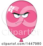Clipart Of A Cartoon Mad Pink Party Balloon Mascot Royalty Free Vector Illustration by Hit Toon