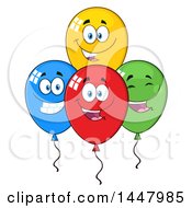 Cartoon Group Of Happy Party Balloon Mascots