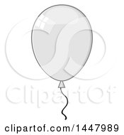 Clipart Of A Cartoon White Party Balloon Royalty Free Vector Illustration