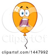 Clipart Of A Cartoon Terrified Orange Party Balloon Character Royalty Free Vector Illustration