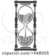Clipart Of A Grayscale Hourglass Timer Royalty Free Vector Illustration