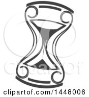 Clipart Of A Grayscale Hourglass Timer Royalty Free Vector Illustration