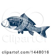 Poster, Art Print Of Navy Blue Carp Fish