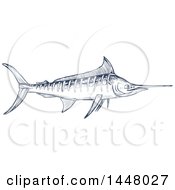 Poster, Art Print Of Sketched Marlin Fish